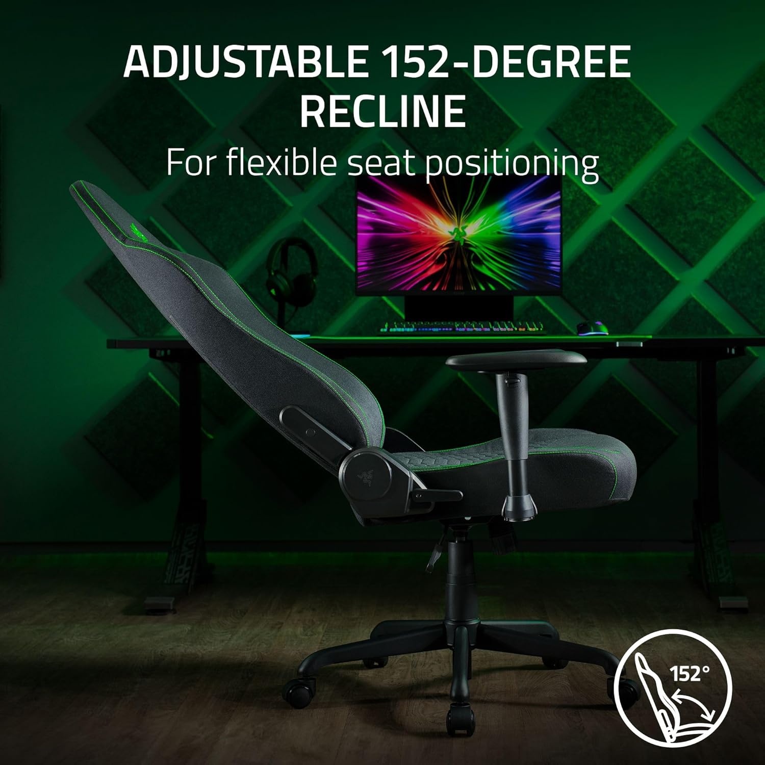 C350A Razer Iskur V2 X 人體工學電競椅(Green Black)
