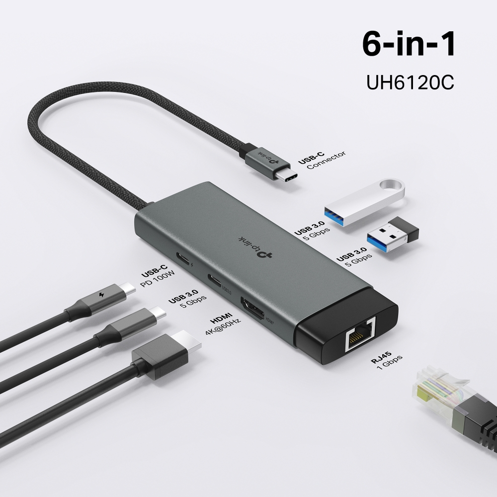 TP-Link UH6120C USB Type-C 6 in 1 集線器