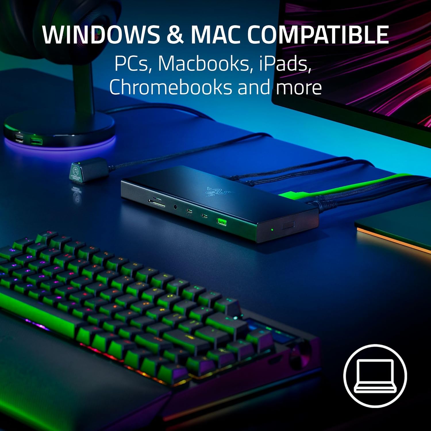 Razer USB 4 Dock USB Type C 14-in-1 Multiport Adapter 擴展塢(黑色-Black)