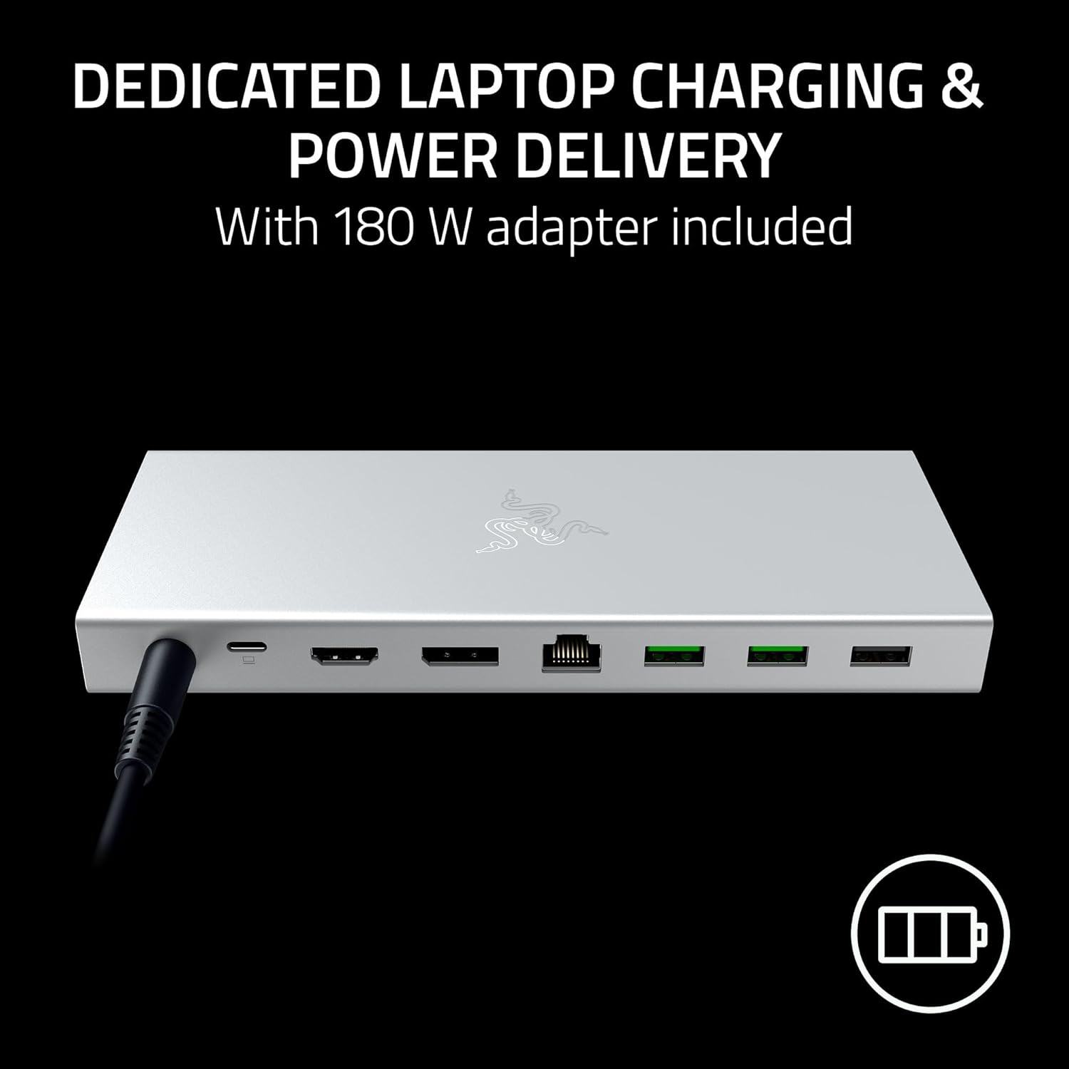 Razer USB 4 Dock USB Type C 14-in-1 Multiport Adapter 擴展塢(水銀白-Mercury White)