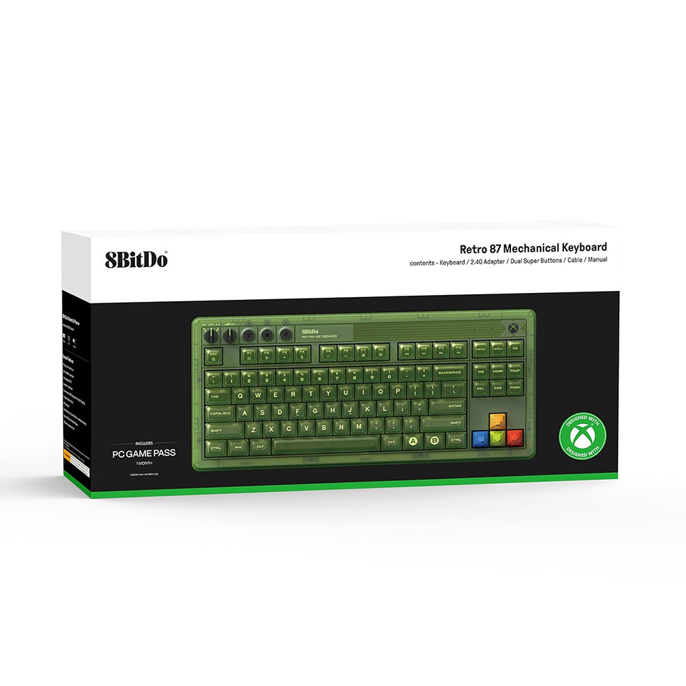 8BitDo 八位堂 Retro 87 無線鍵盤 附帶1套可編程超級按鍵(Xbox Edition)