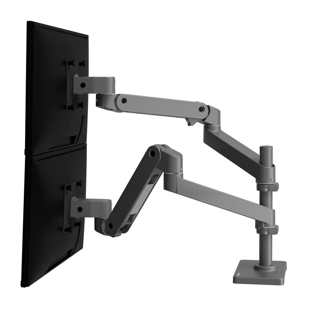Ergotron LX PRO ARM 雙顯示器堆疊式支架 45-690-293(桌夾-灰色)