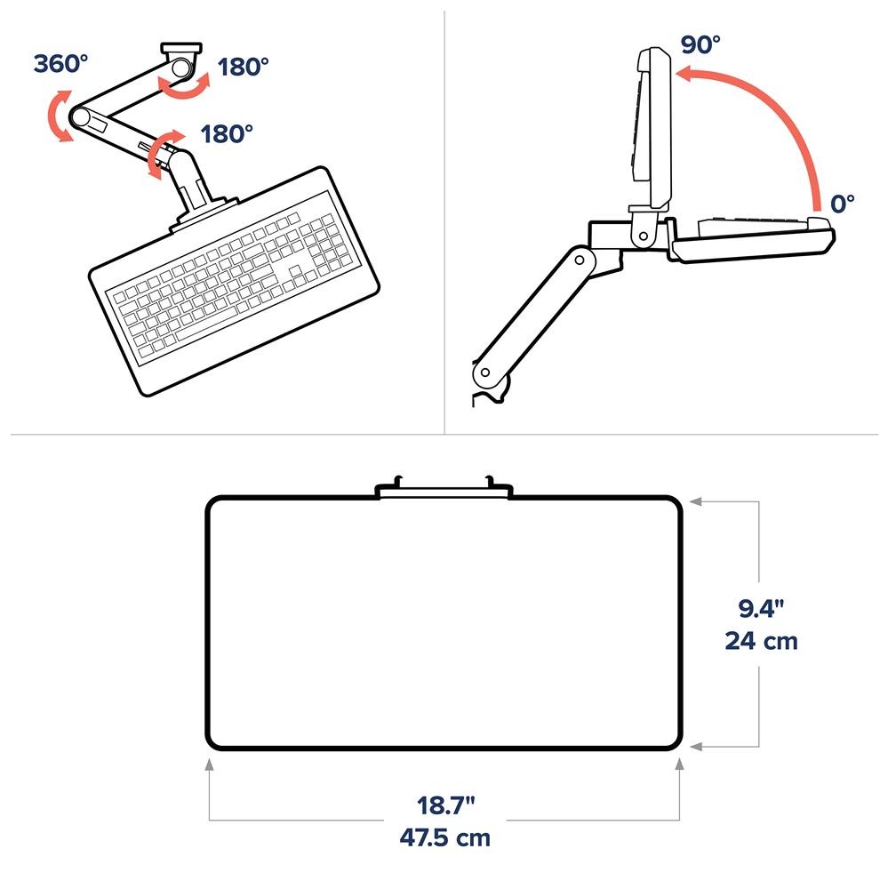 Ergotron LX PRO ARM 鍵盤支架 45-685-292(壁掛-黑色)