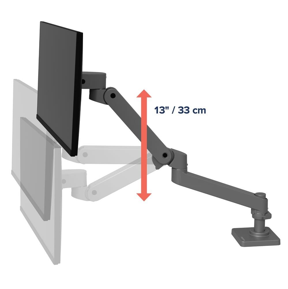 Ergotron LX PRO ARM 單臂顯示器支架 45-682-293(桌夾-短杆-灰色)