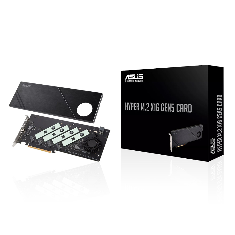 ASUS HYPER M.2 X16 GEN5 CARD 4xNVME m.2 PCIe擴充卡(支援raid)