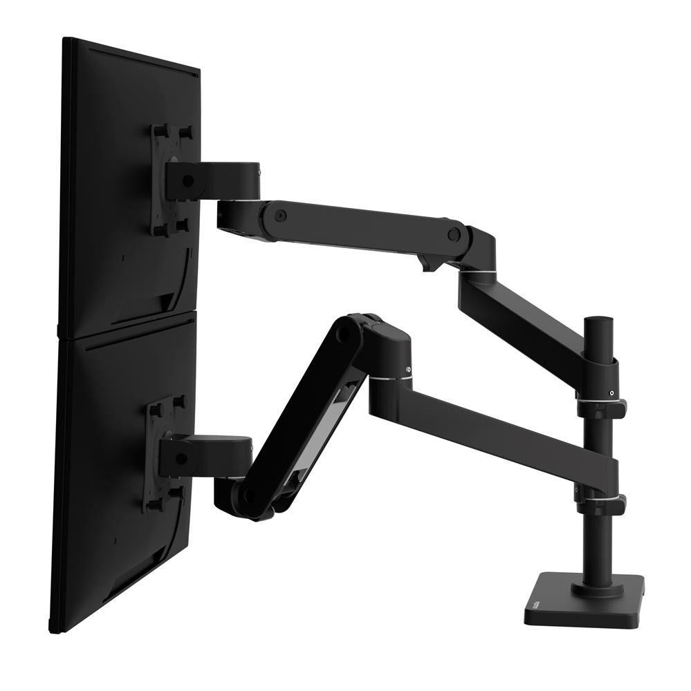 Ergotron LX PRO ARM 雙顯示器堆疊式支架 45-690-292(桌夾-黑色)