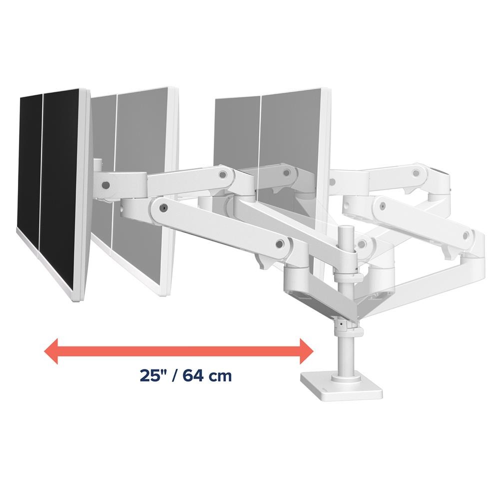 Ergotron LX PRO ARM 雙顯示器堆疊式支架 45-690-290(桌夾-白色)