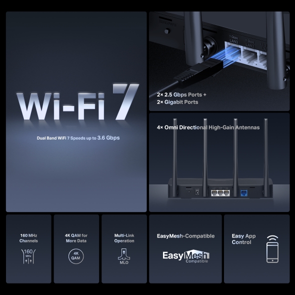 MERCUSYS MR27BE BE3600 雙頻 Wi-Fi 7 路由器