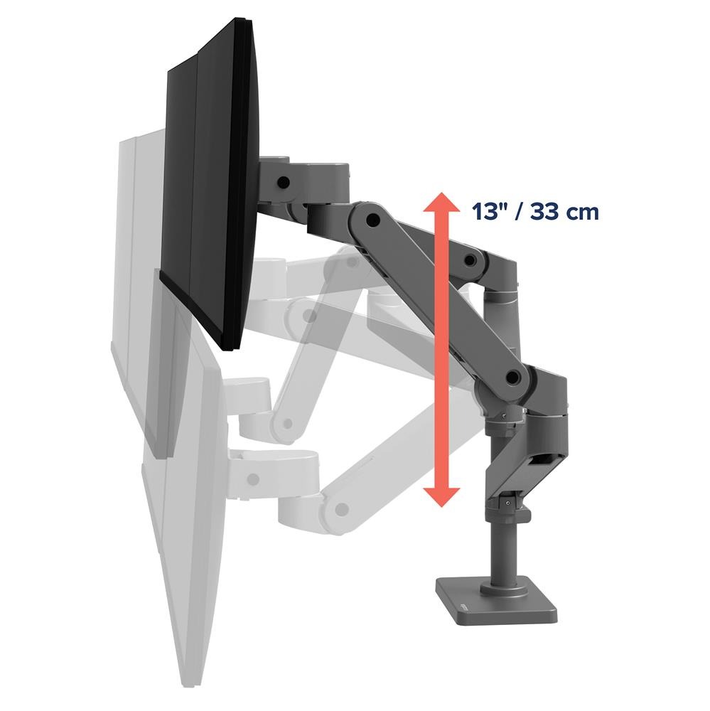 Ergotron LX PRO ARM 雙顯示器堆疊式支架 45-690-293(桌夾-灰色)