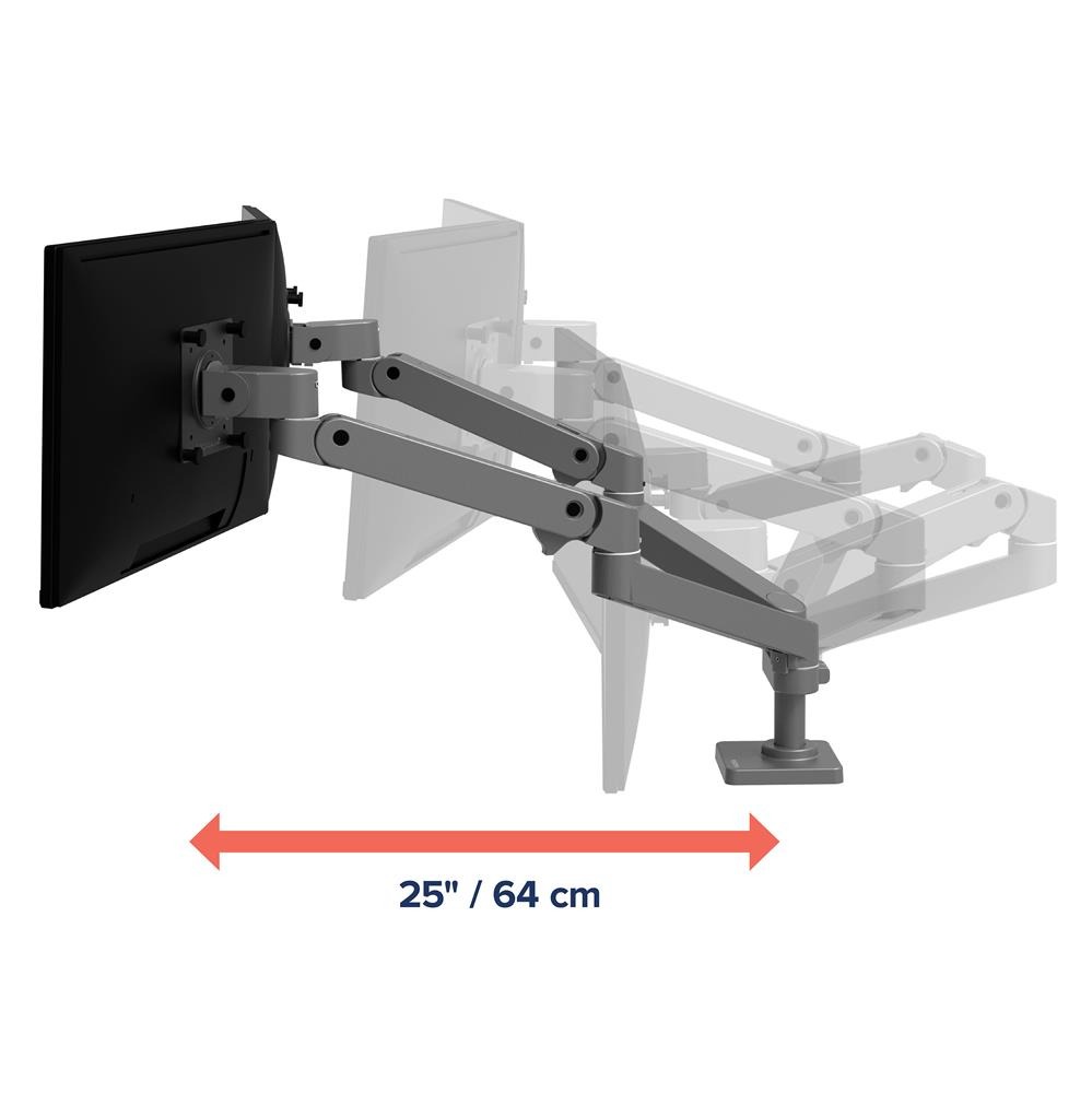 Ergotron LX PRO ARM 雙顯示器水平並排支架 45-686-293(桌夾-灰色)