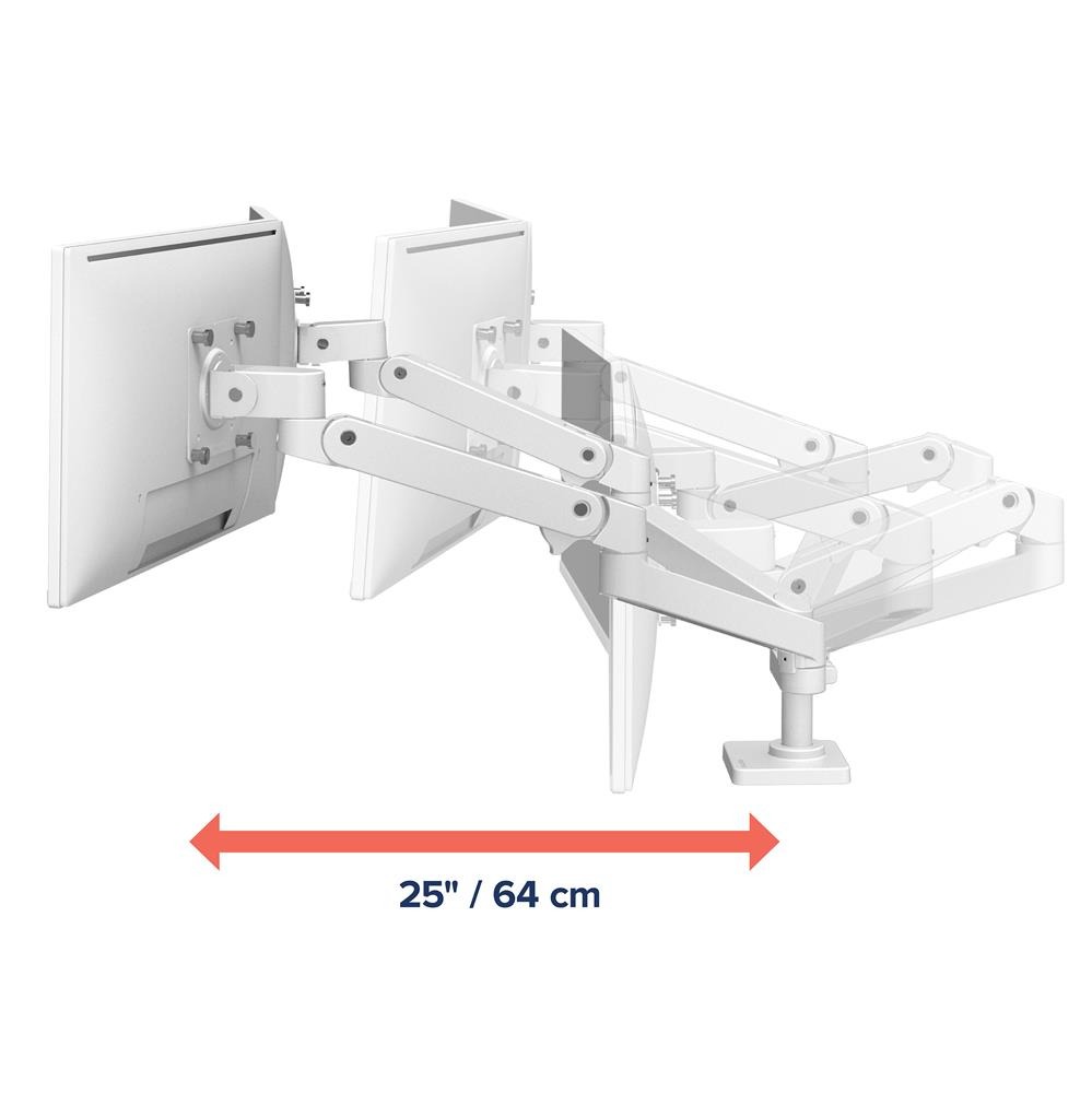 Ergotron LX PRO ARM 雙顯示器水平並排支架 45-686-290(桌夾-白色)