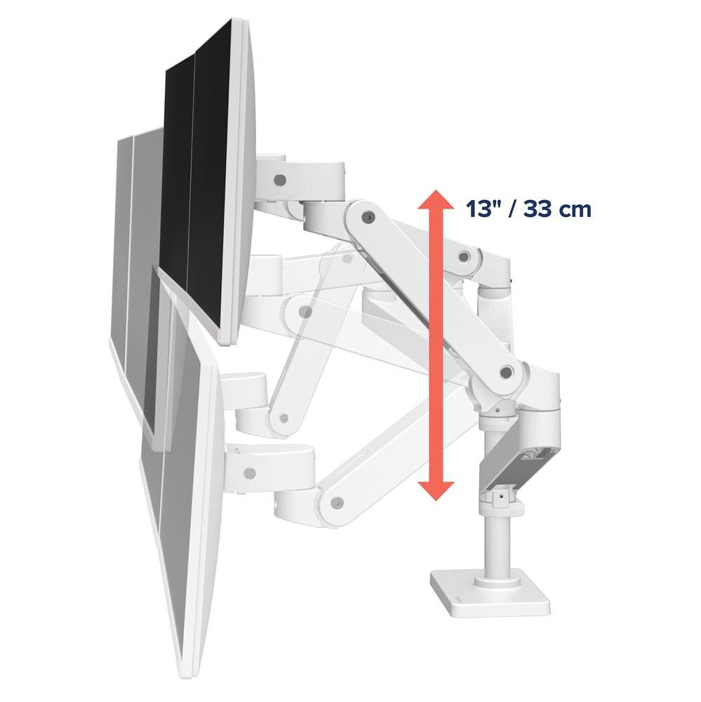 Ergotron LX PRO ARM 雙顯示器堆疊式支架 45-690-290(桌夾-白色)