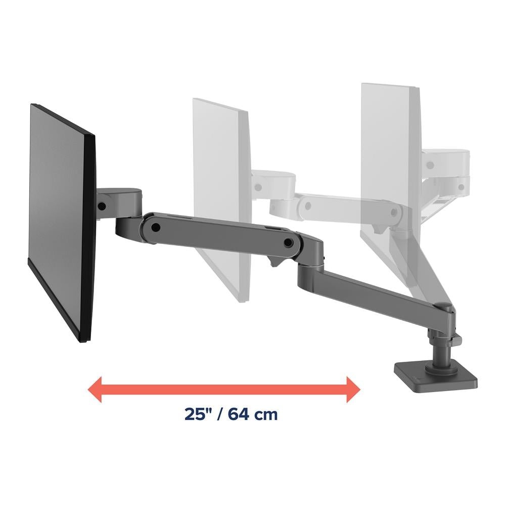 Ergotron LX PRO ARM 單臂顯示器支架 45-682-293(桌夾-短杆-灰色)