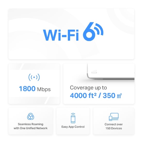 MERCUSYS Halo H70X AX1800 雙頻 Wi-Fi 6 路由器(三件裝)