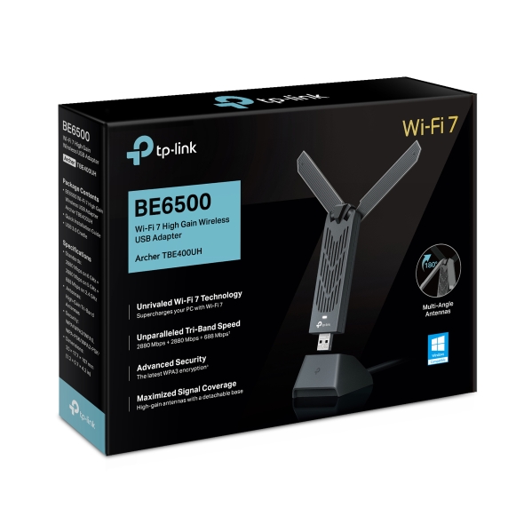 TP-Link Archer TBE400UH BE6500 Wi-Fi 7 三頻USB無線接收器