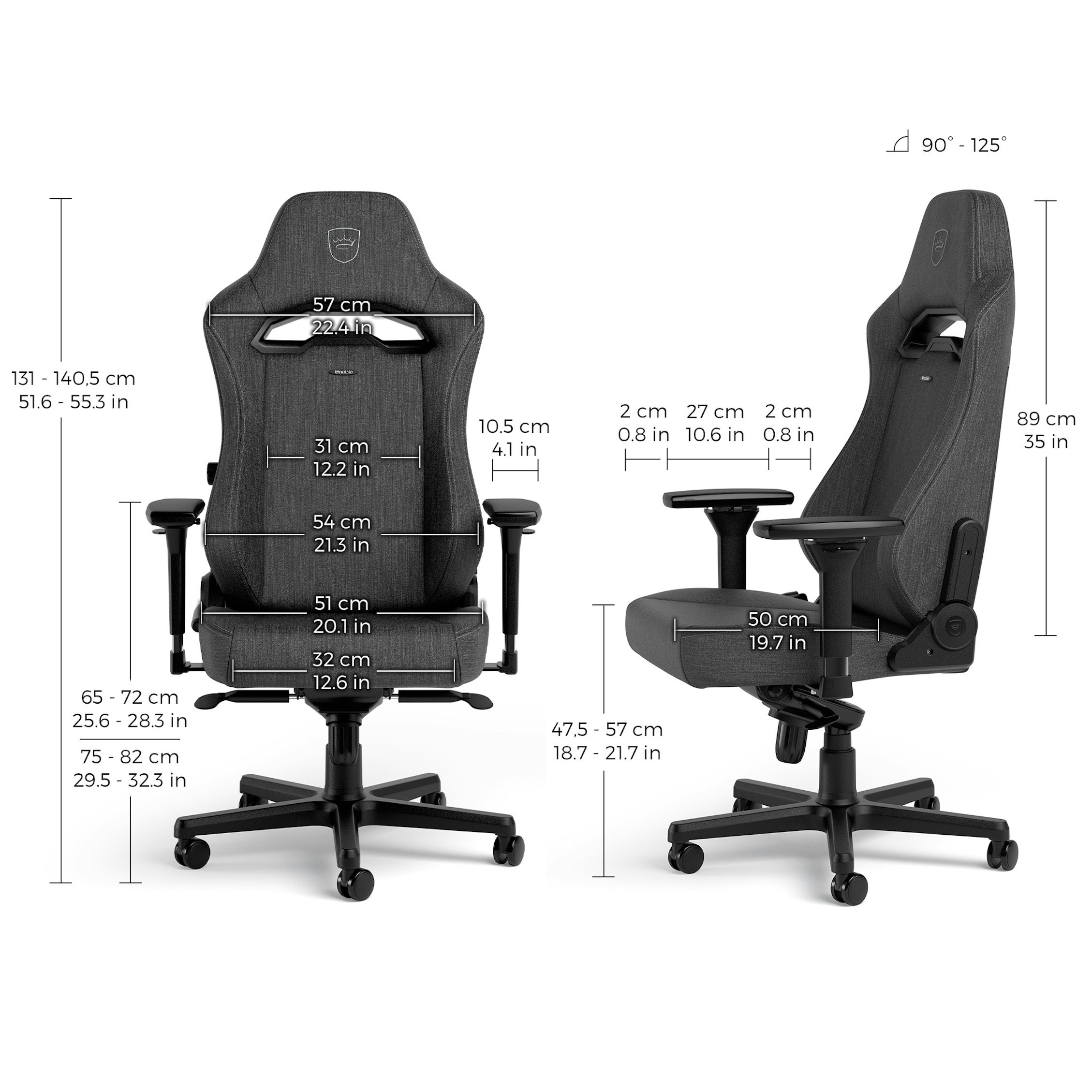 C359 Noblechairs HERO ST TX 電競椅(包安裝服務)(布質-灰色)