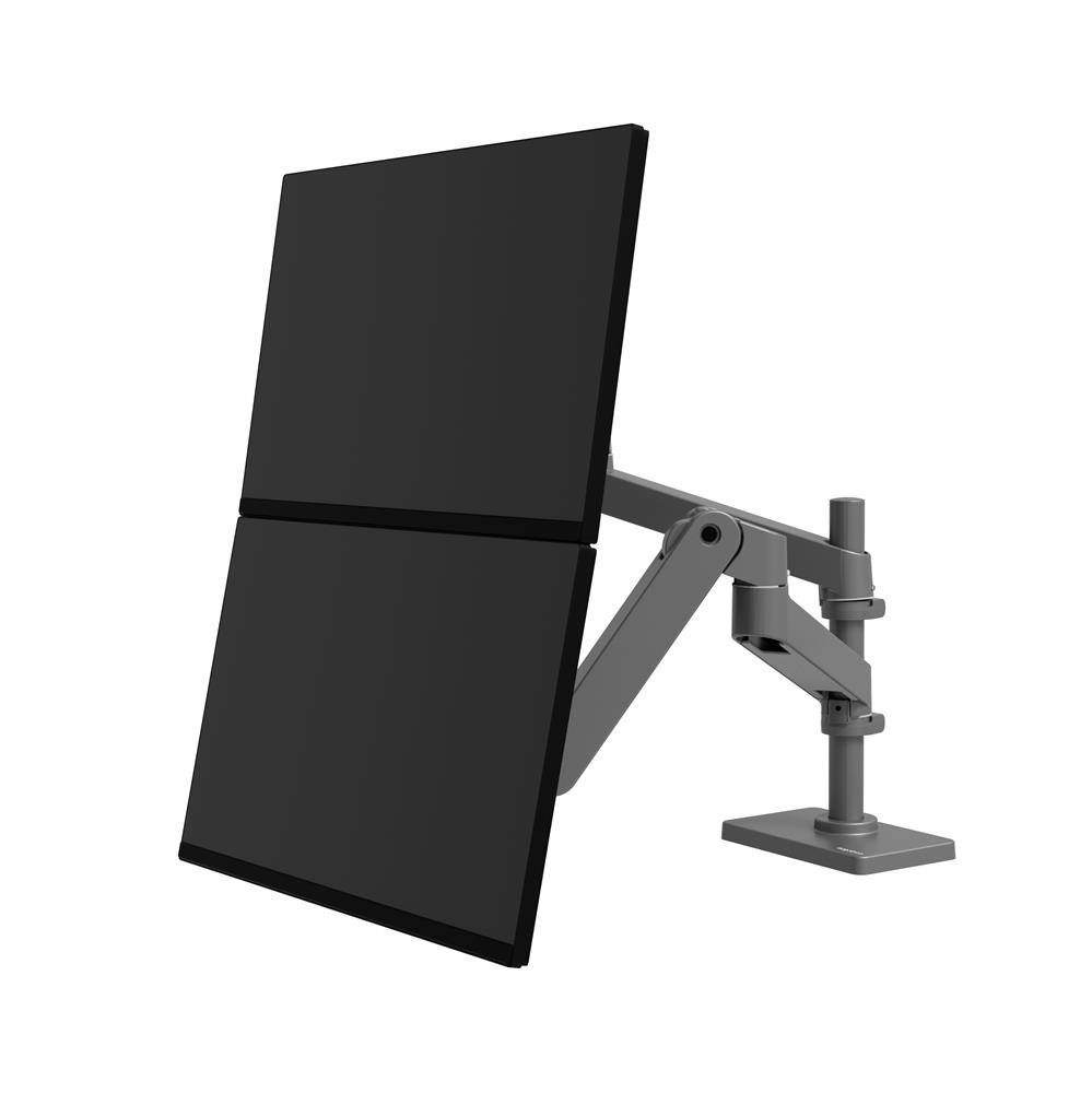 Ergotron LX PRO ARM 雙顯示器堆疊式支架 45-690-293(桌夾-灰色)