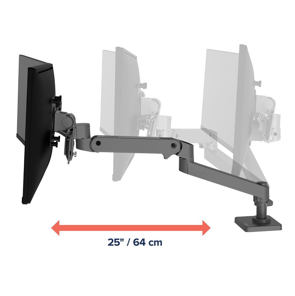 Ergotron LX PRO ARM 單臂雙顯示器支架 45-684-293(桌夾-灰色)