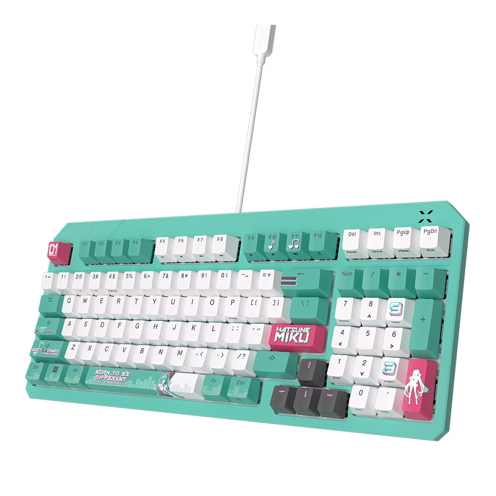 ASUS TUF Gaming K3 GEN II-MIKU 97鍵 機械式鍵盤(RX Optical-紅軸-初音未來)
