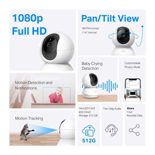 TP-Link Tapo C200C 旋轉式家居安全 WiFi 網路攝影機