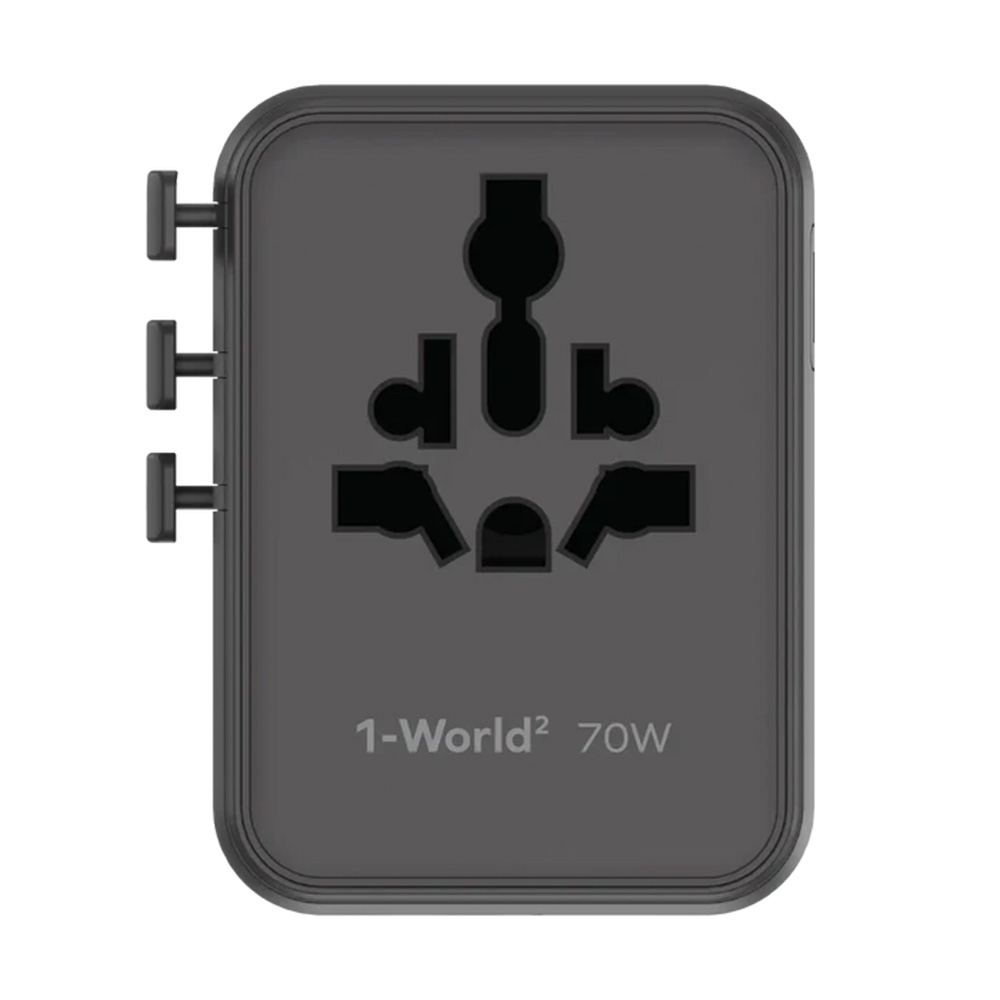 MOMAX 1-World2 70W 5-插口雙AC旅行充電插座(UA22)(黑色)