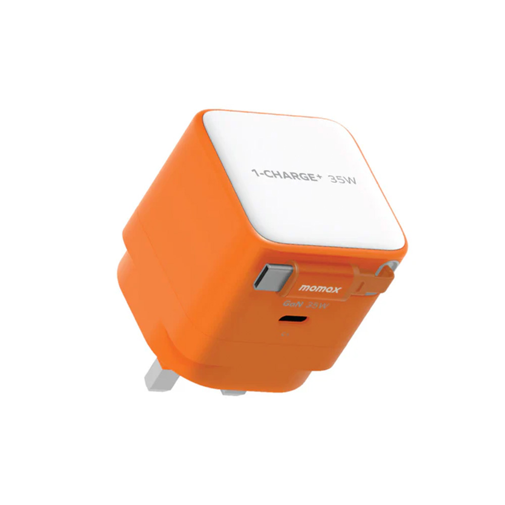 MOMAX 1-Charge+ 35W GaN 單輸出及伸縮USB-C 線充電器(UM72)(橙色-35w)