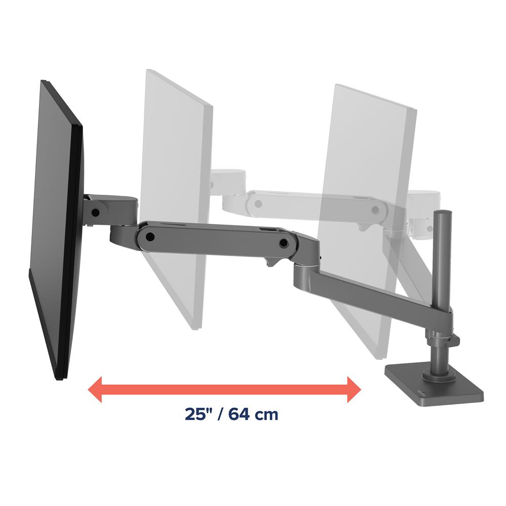 Ergotron LX PRO ARM 單臂顯示器支架 45-695-293(桌夾-長杆-灰色)