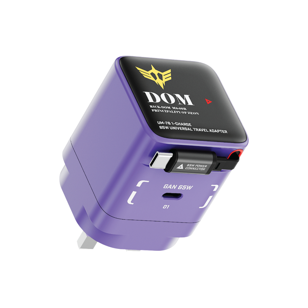 MOMAX 1-Charge+ 65W GaN 單輸出及伸縮USB-C 線充電器(UM76)(大魔-紫)