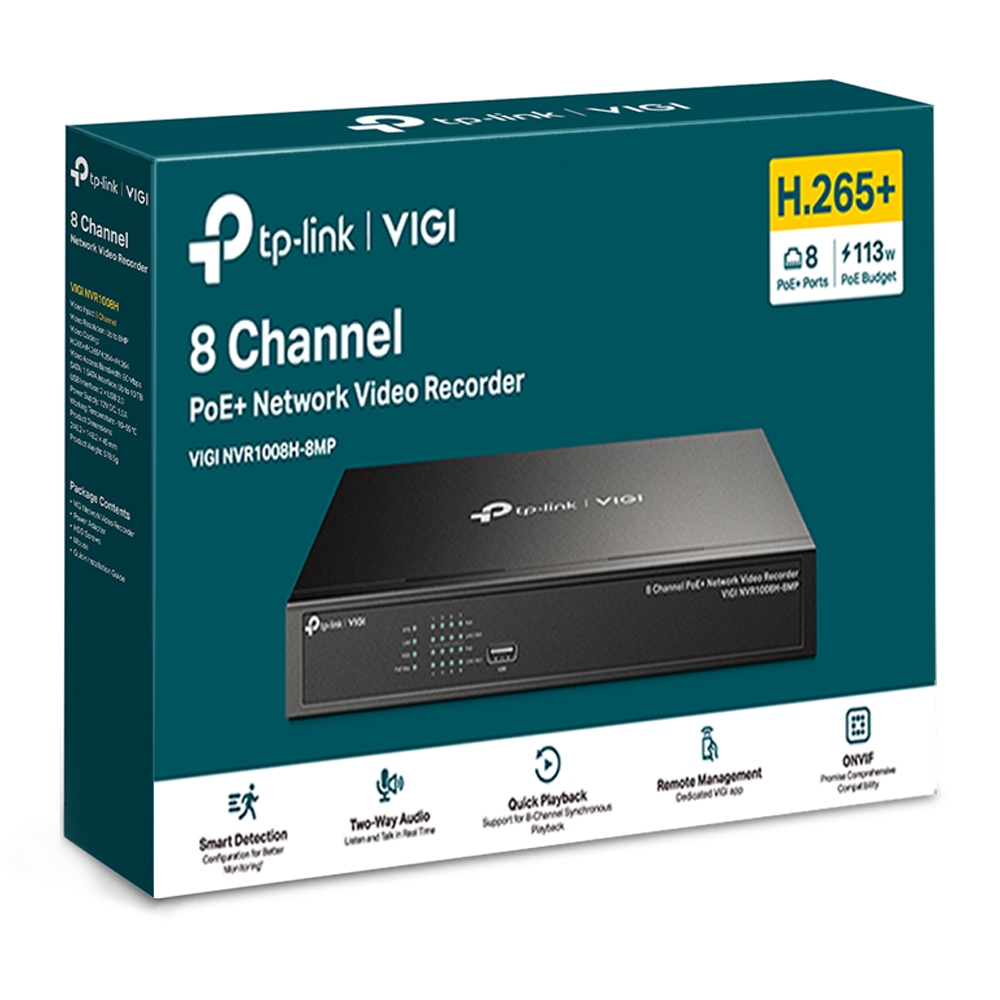 TP-Link VIGI NVR1008H-8MP 8 Channel PoE+ 路網路監控主機