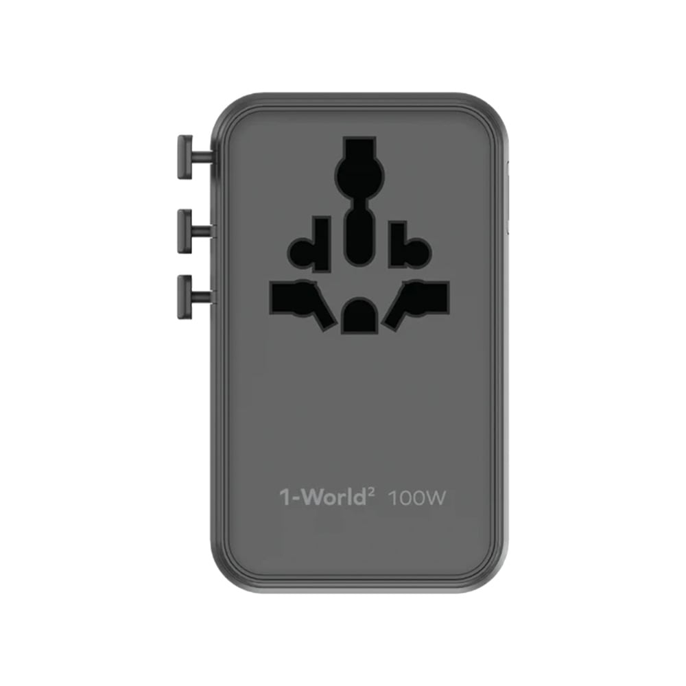 MOMAX 1-World2 100W 4-插口雙AC旅行充電插座(UA23)(黑色)