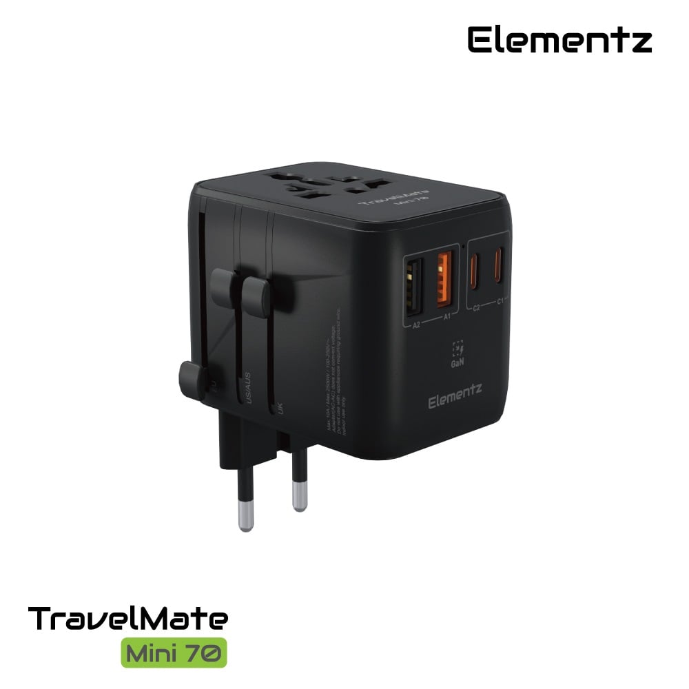 Elementz TravelMate Mini 70W 2C2A 迷你旅行充電器(PT-W70M)