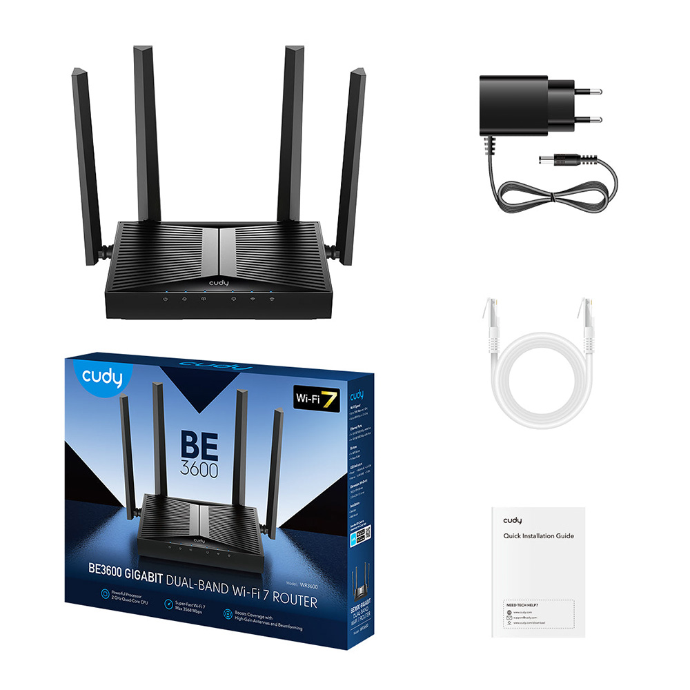 Cudy WR3600H BE3600 2.5G Wi-Fi 7 雙頻路由器