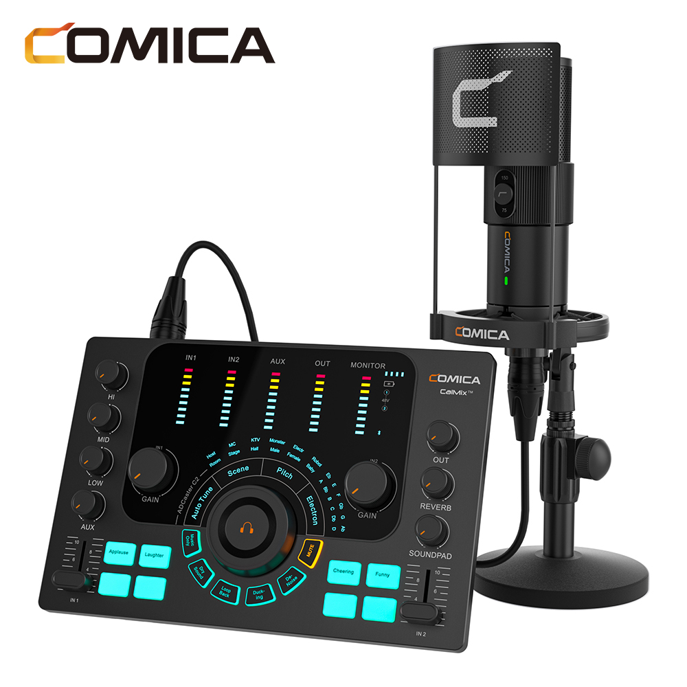 Comica ADCaster C2 多用途錄音界面(適用於PODCAST/錄音/直播)(黑色)