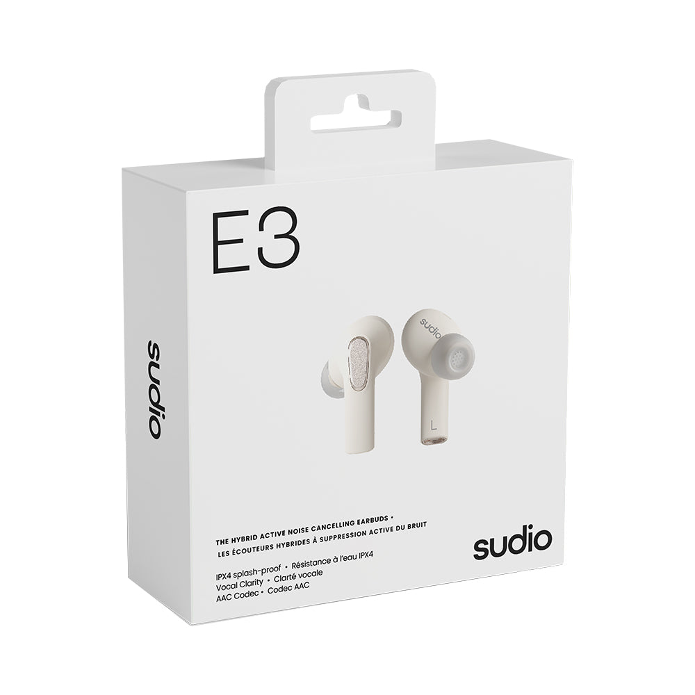 Sudio E3 防水混合式降噪無線耳機(白色)