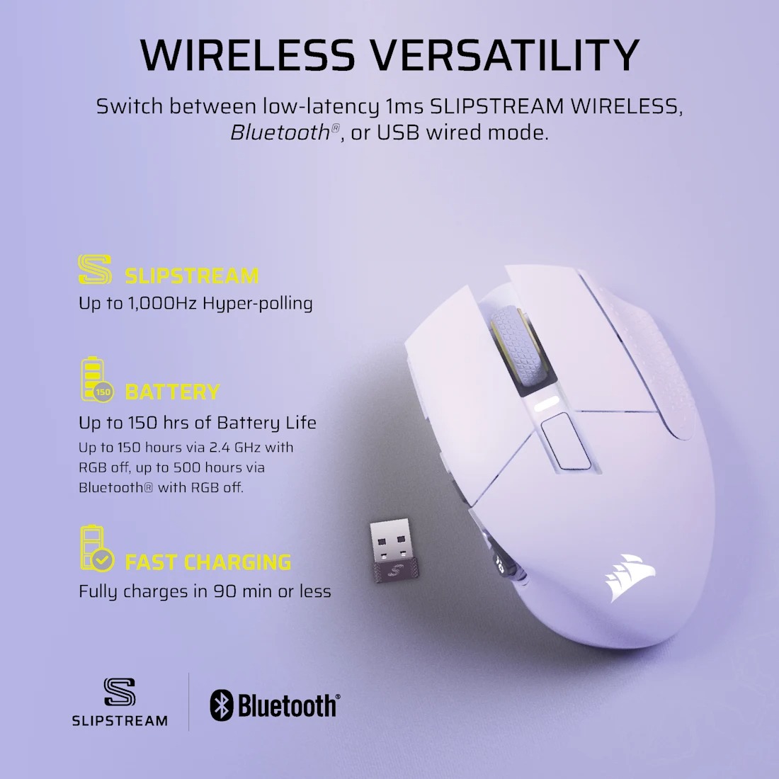 Corsair Scimitar Elite SE Wireless MMO 無線遊戲滑鼠(白色)