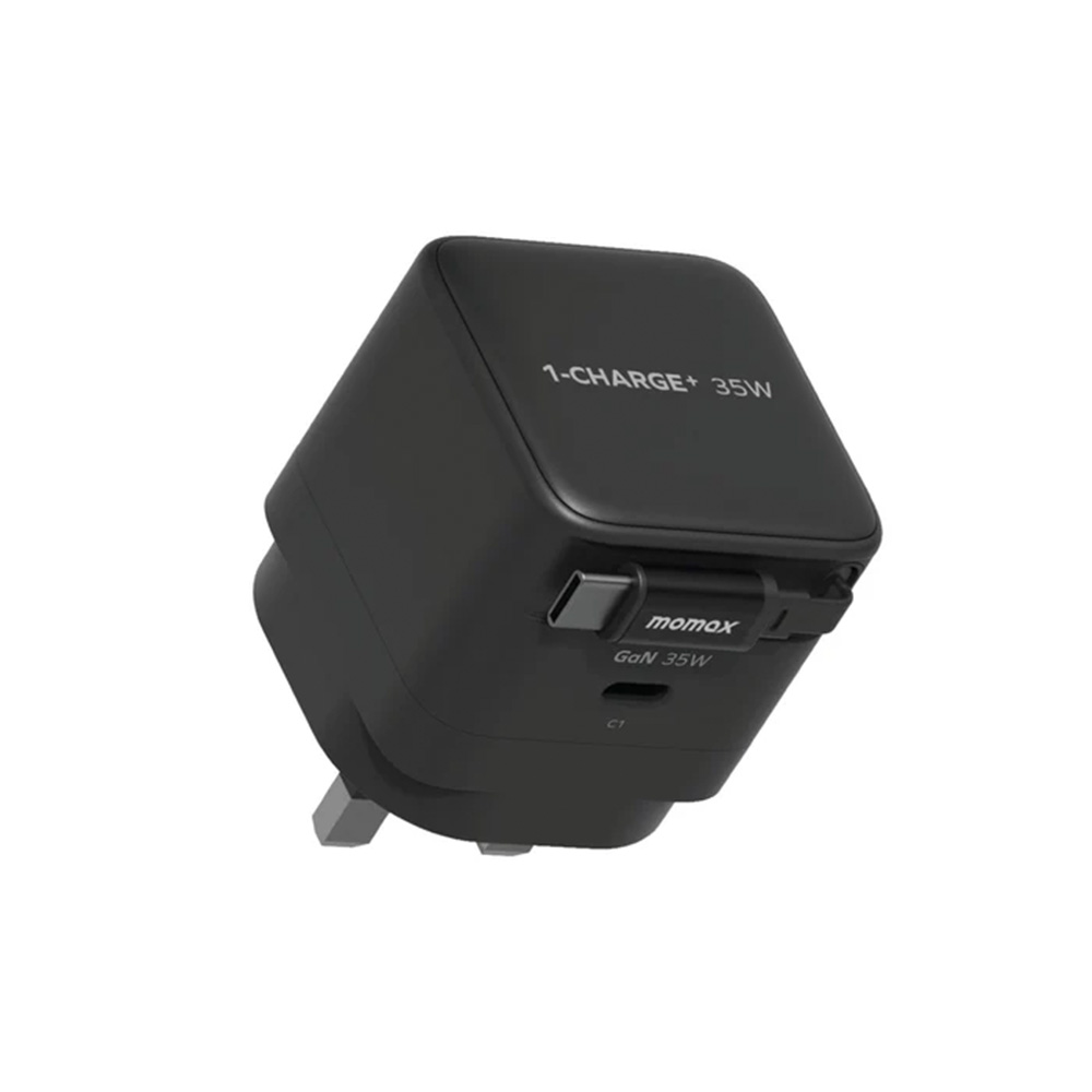 MOMAX 1-Charge+ 35W GaN 單輸出及伸縮USB-C 線充電器(UM72)(黑色-35w)