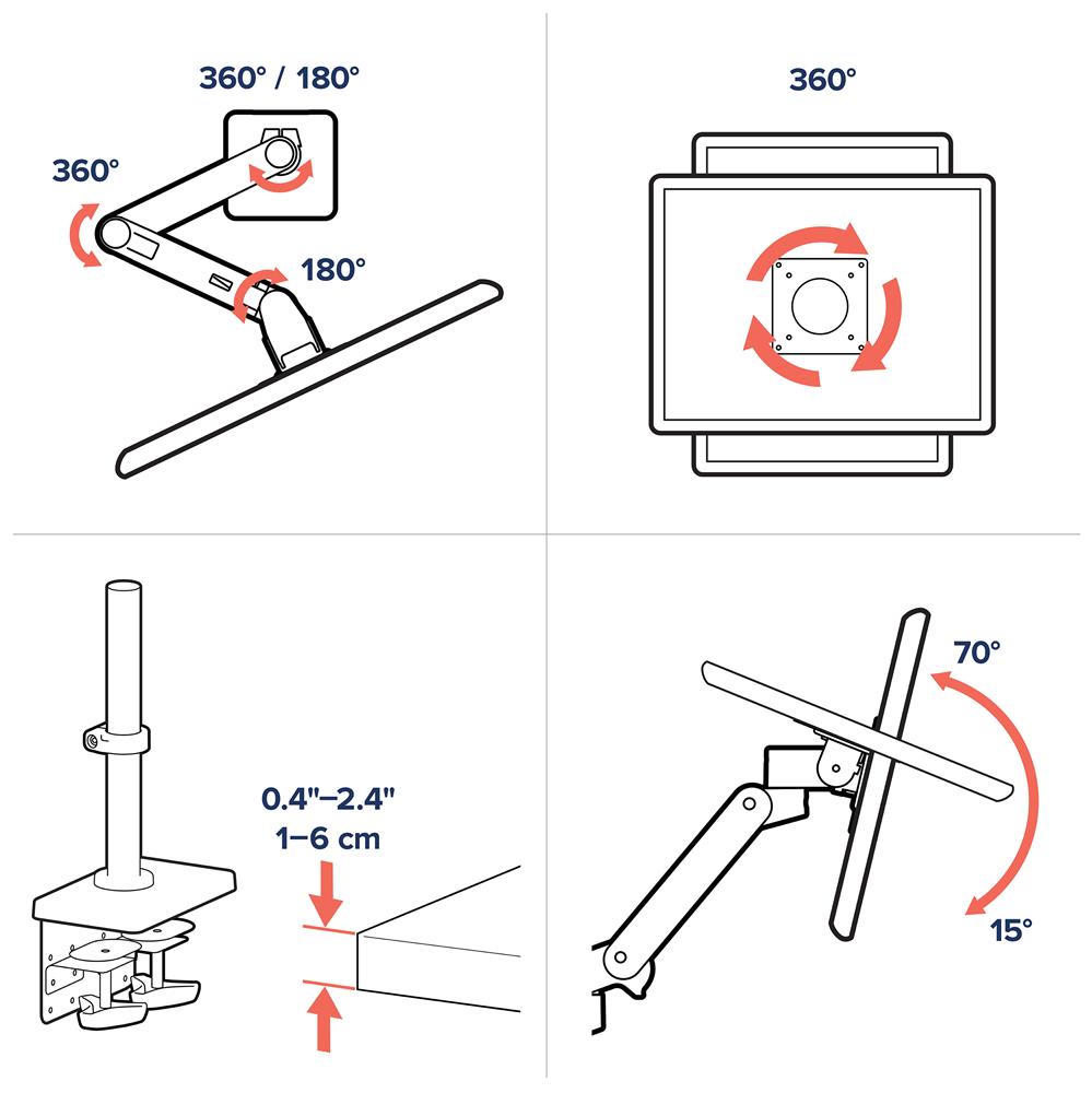 Ergotron LX PRO ARM 單臂顯示器支架 45-695-290(桌夾-長杆-白色)