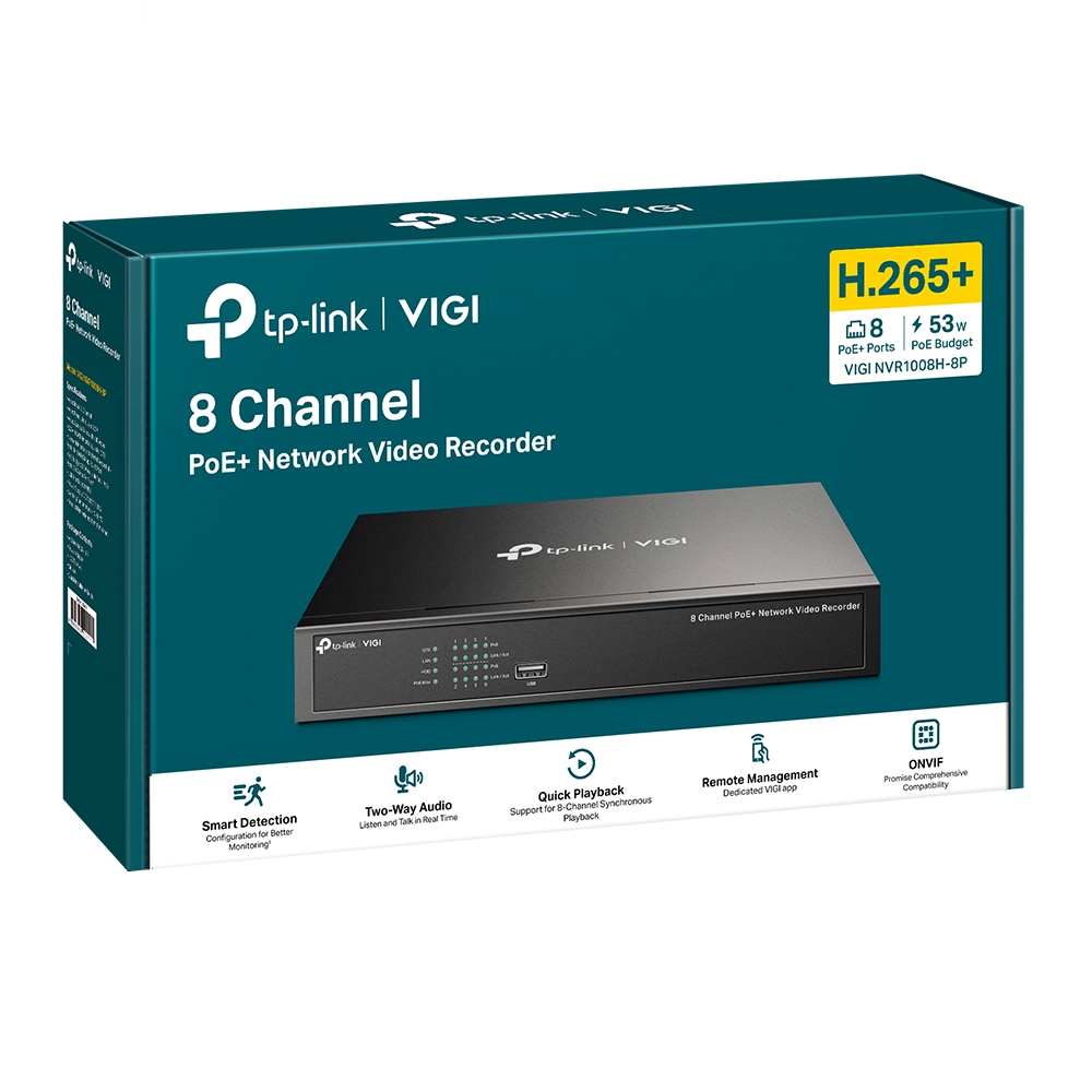 TP-Link VIGI NVR1008H-8P 8 Channel PoE+ 路網路監控主機