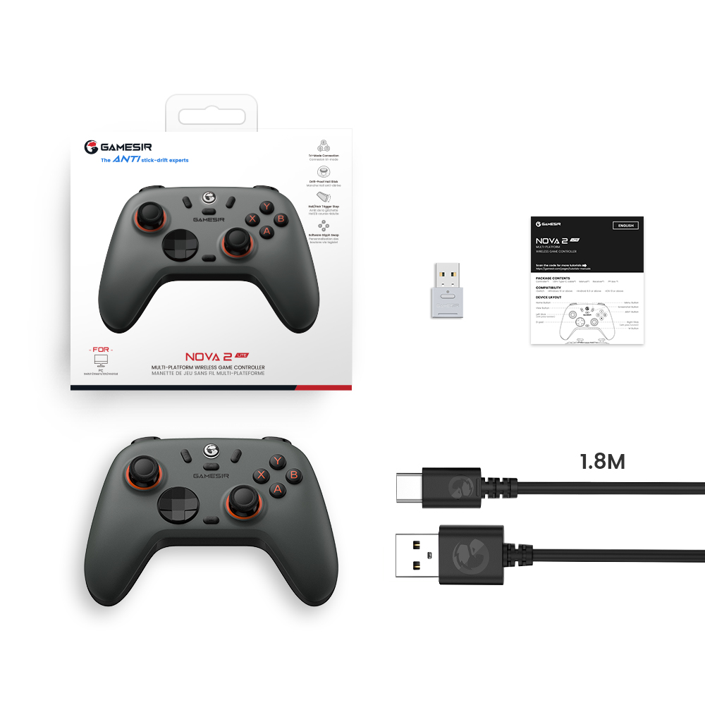 GameSir 啟明星2 Nova Lite 2 藍牙及2.4G 1000Hz 無線控制器(深空灰)