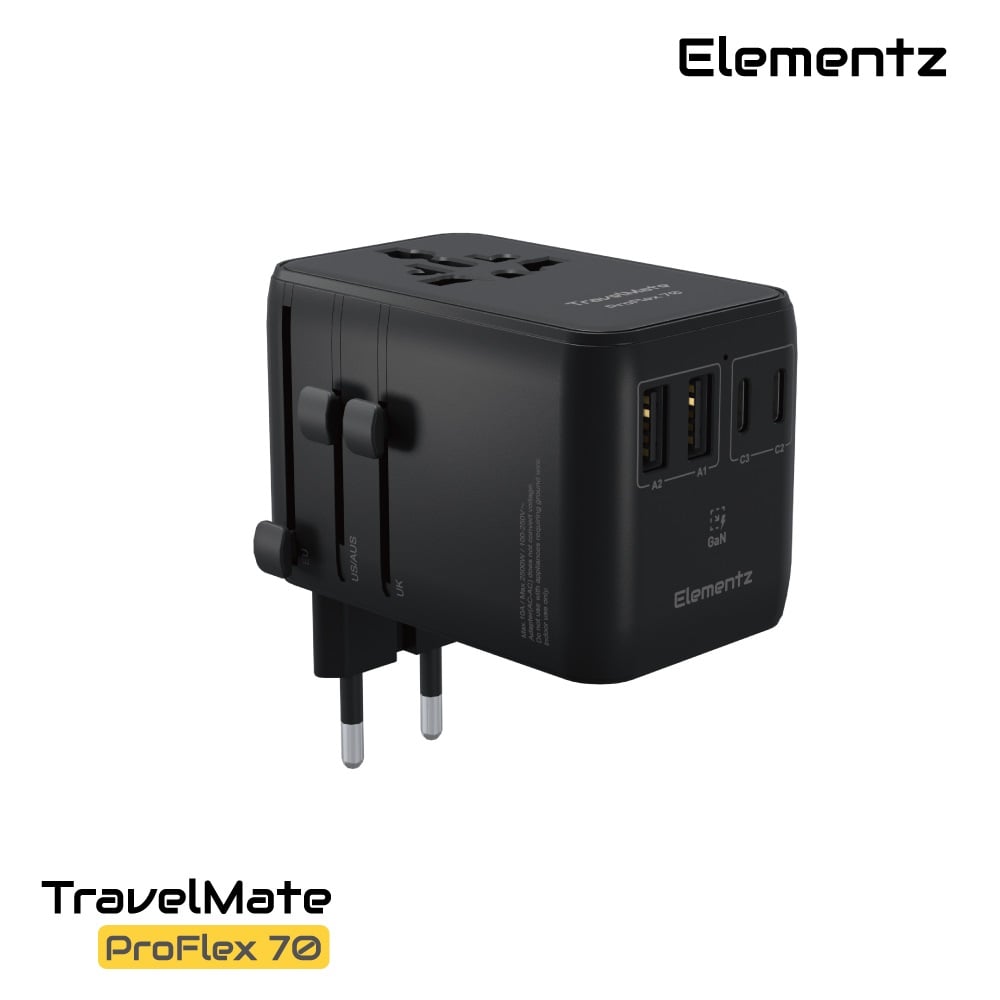 Elementz TravelMate ProFlex 70W 2C2A+1C Cable 輕便旅行充電器(PT-W70H)