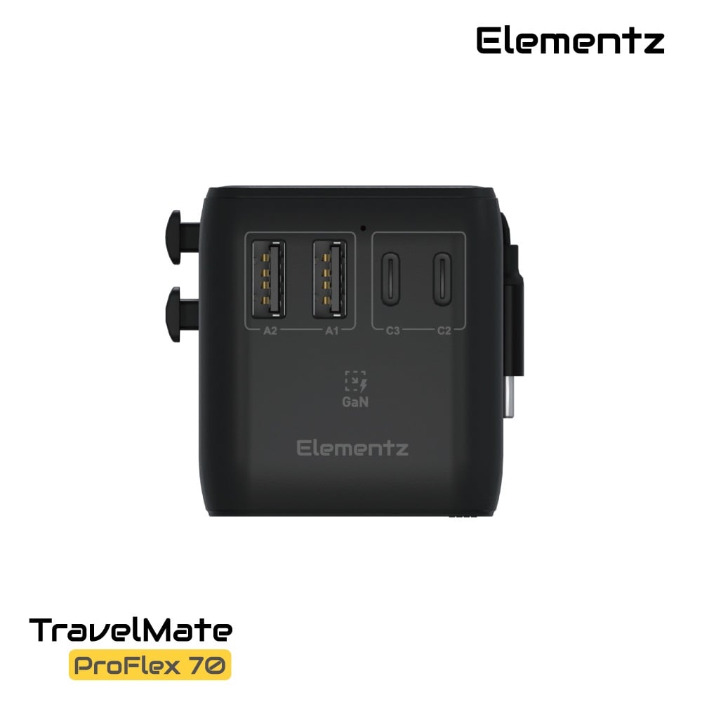 Elementz TravelMate ProFlex 70W 2C2A+1C Cable 輕便旅行充電器(PT-W70H)