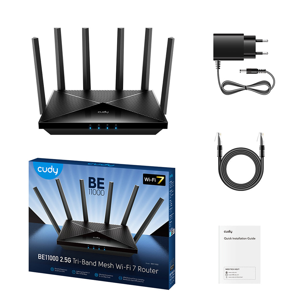 Cudy WR11000 BE11000 2.5G Mesh Wi-Fi 7 三頻路由器