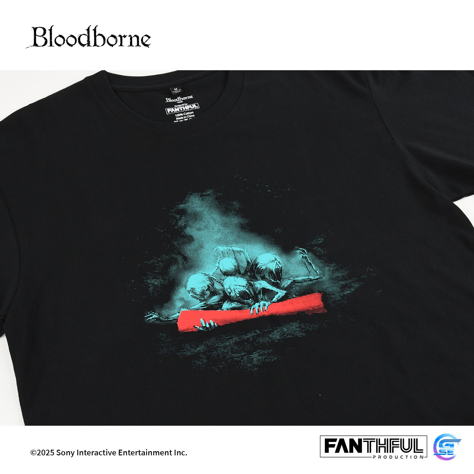 Fanthful《血源詛咒》Bloodbourne 純棉 T-Shirt(信使-Small-黑色)