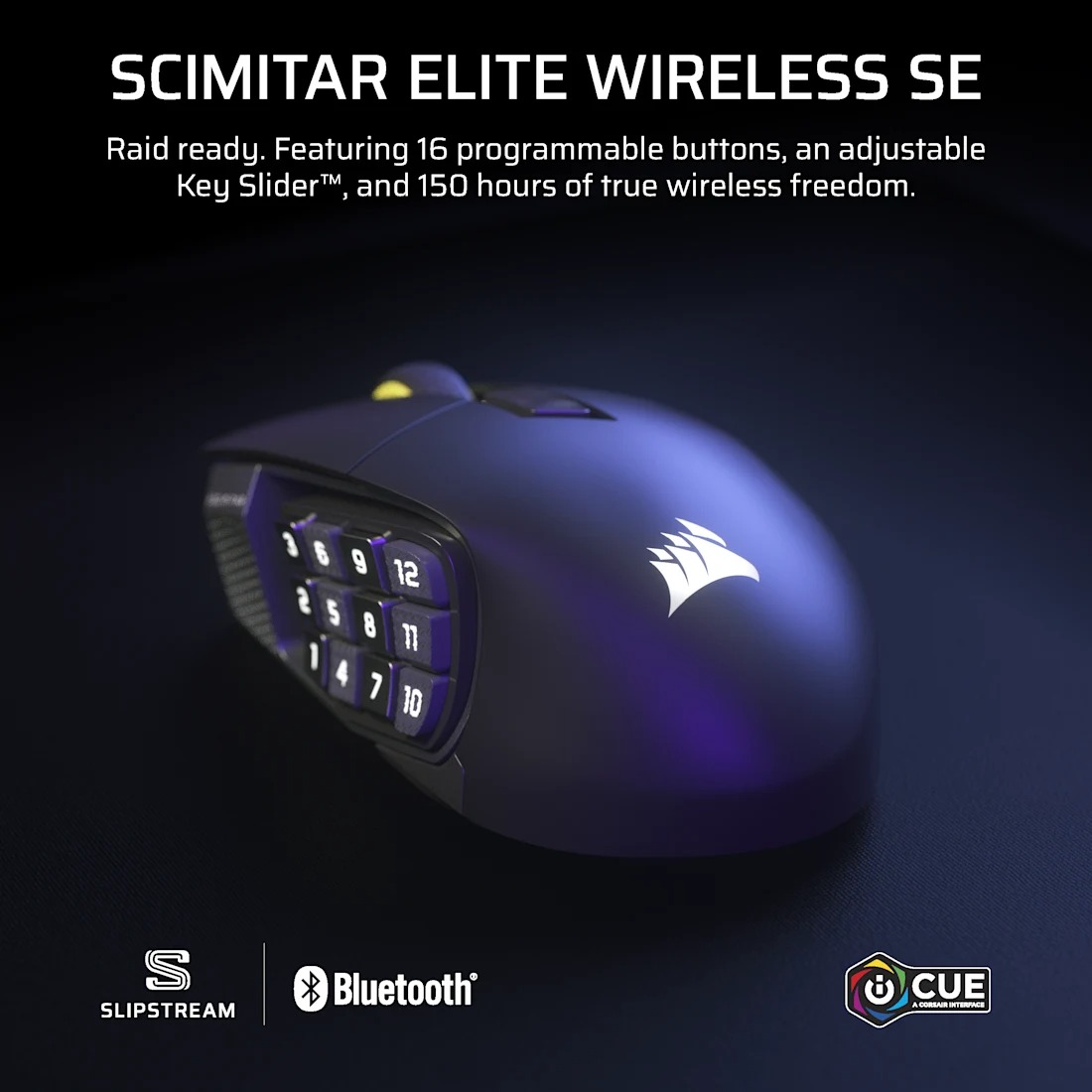 Corsair Scimitar Elite SE Wireless MMO 無線遊戲滑鼠(槍灰色)