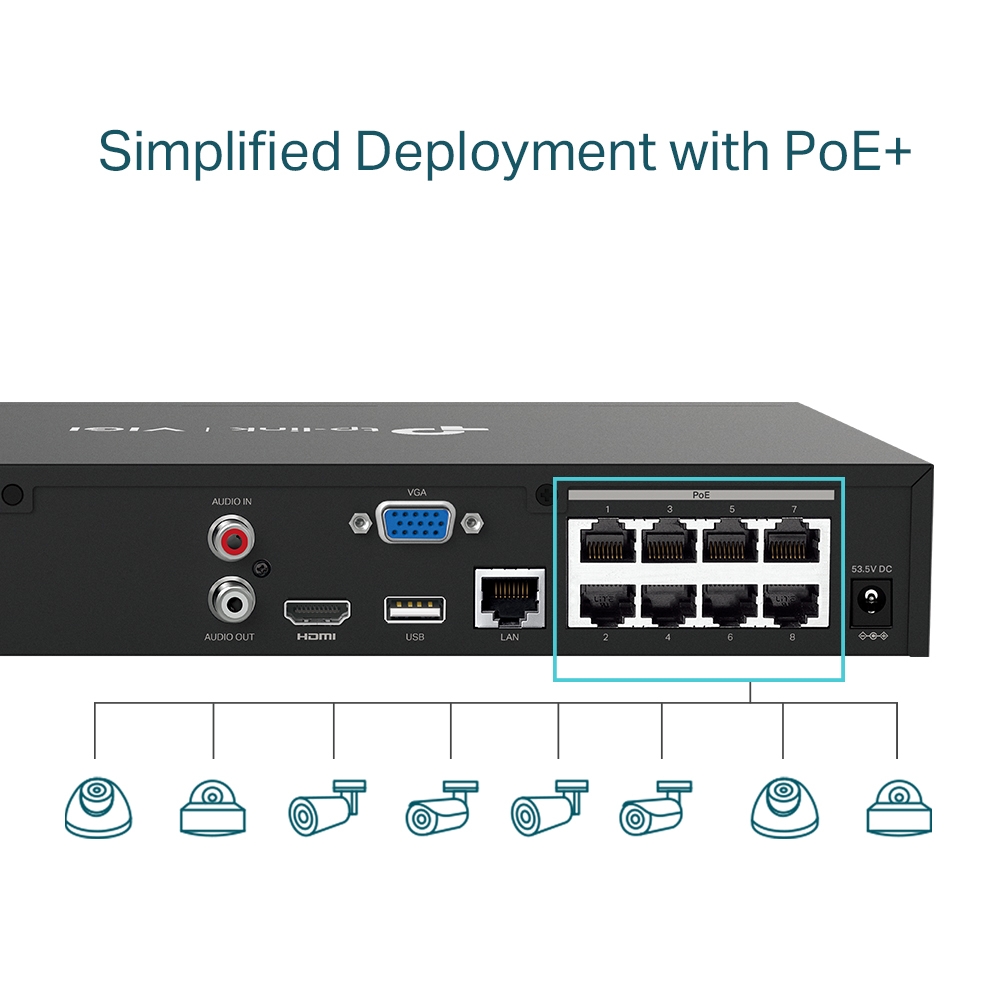 TP-Link VIGI NVR1008H-8P 8 Channel PoE+ 路網路監控主機