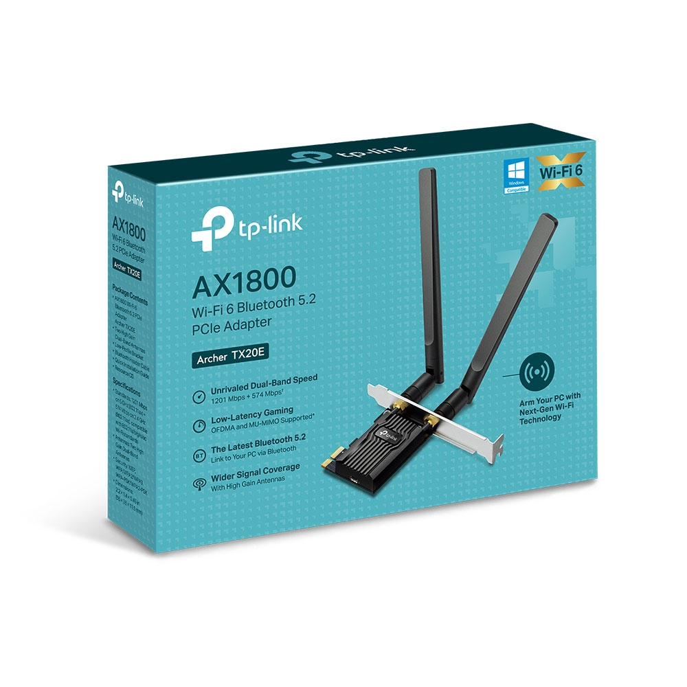 TP-Link Archer TX20E AX1800 WiFi 6 藍牙 5.2 PCIe 無線網路卡