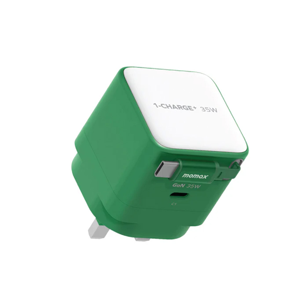 MOMAX 1-Charge+ 35W GaN 單輸出及伸縮USB-C 線充電器(UM72)(綠色-35w)
