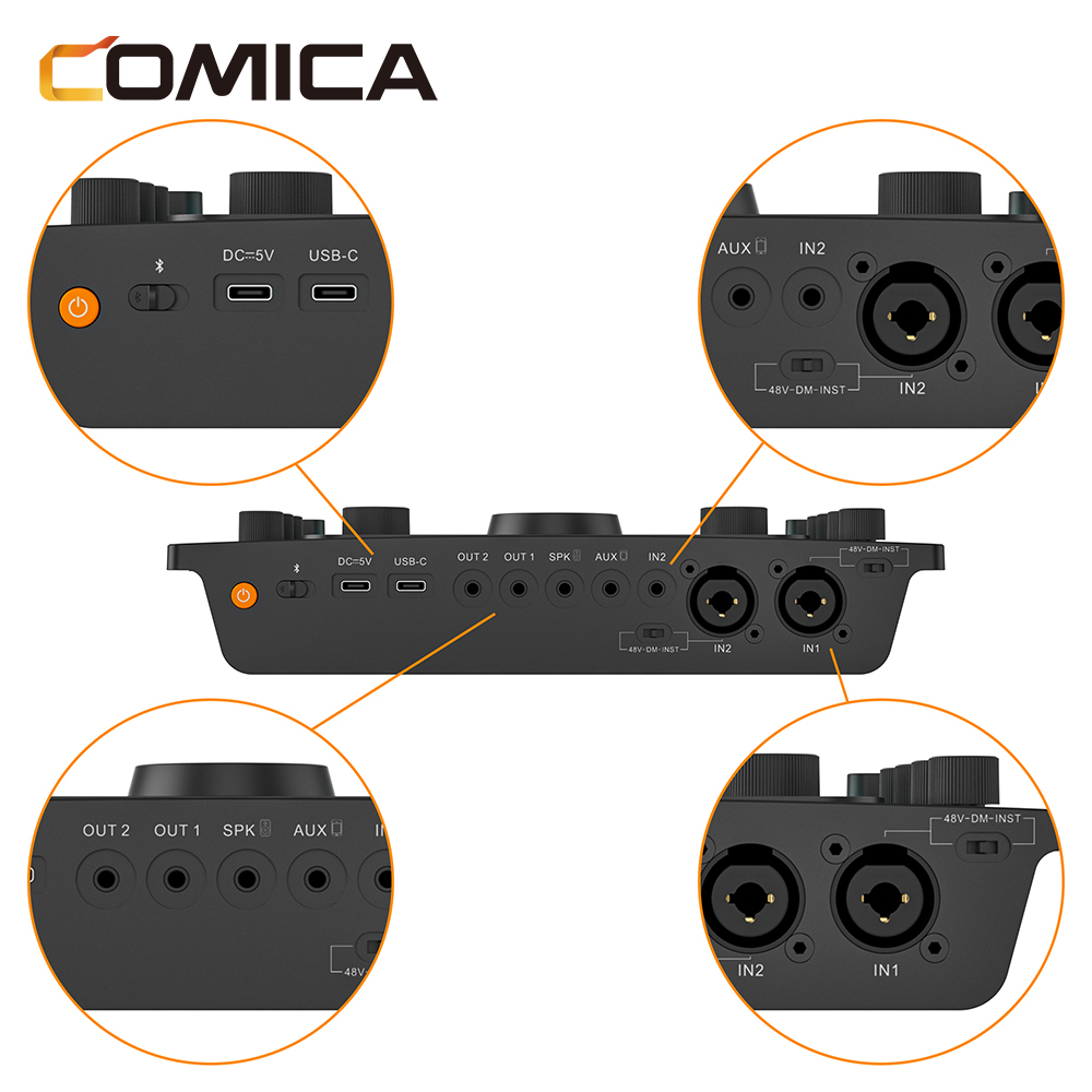 Comica ADCaster C2 多用途錄音界面(適用於PODCAST/錄音/直播)(黑色)