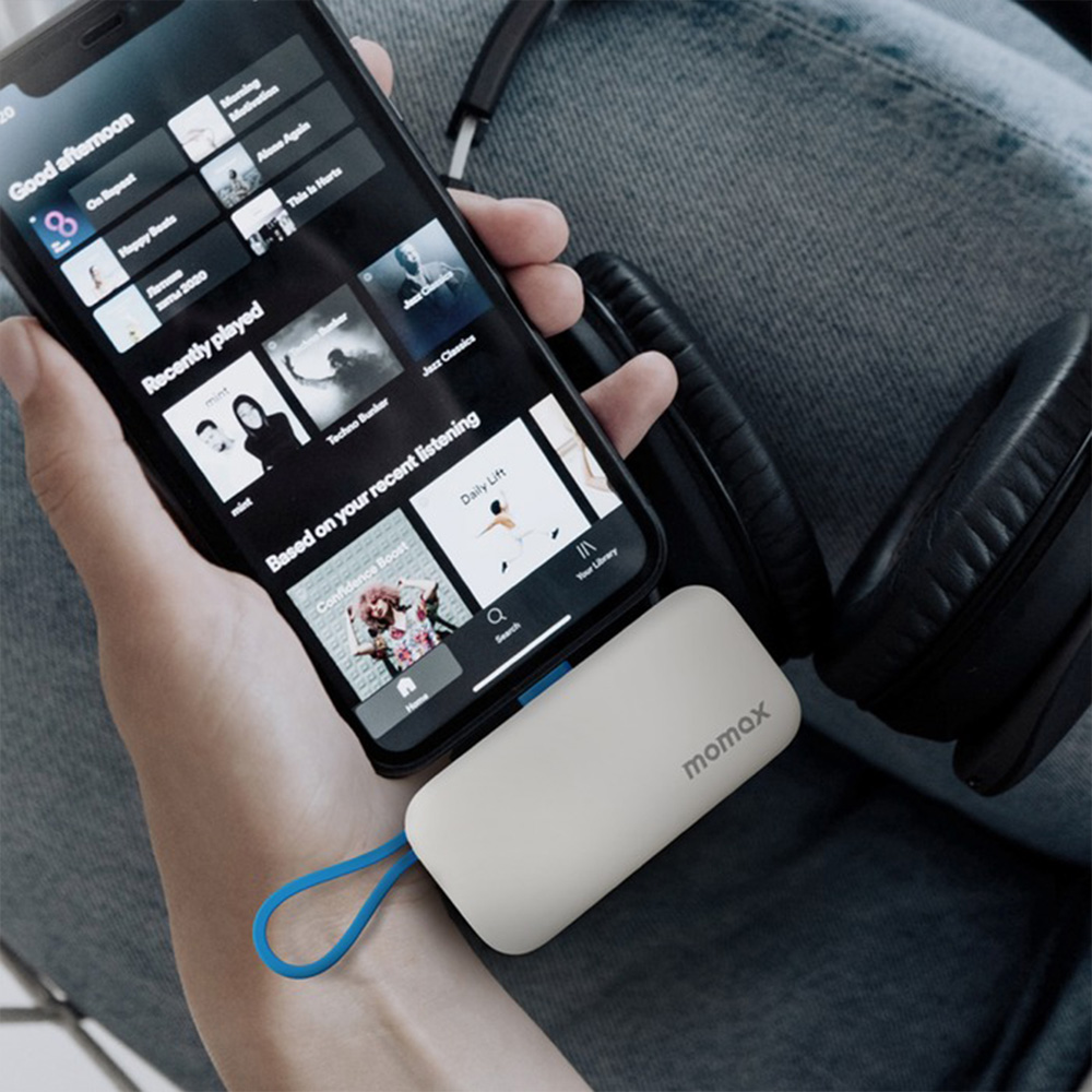 MOMAX 1-Power Mini 5000mAh 內置USB-C線 3合1 流動電源(IP130)(白色)