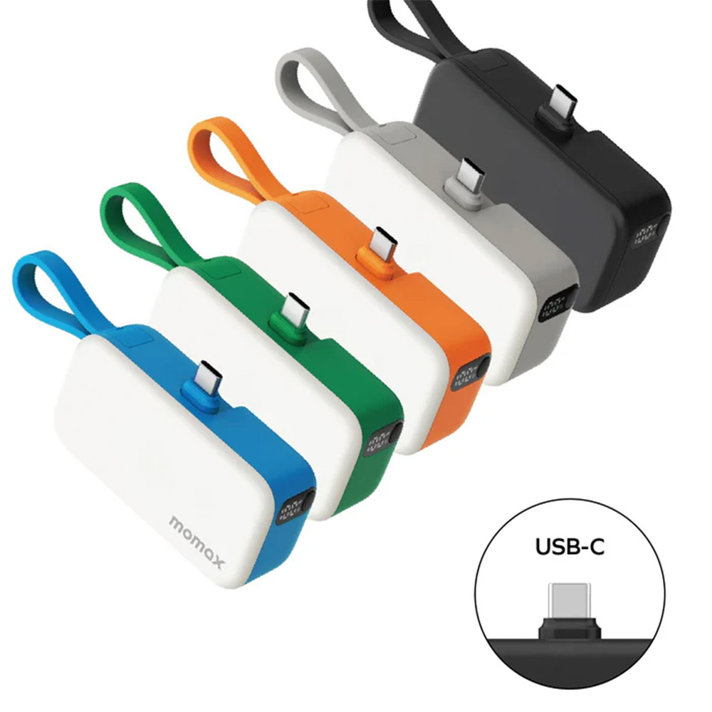 MOMAX 1-Power Mini 5000mAh 內置USB-C線 3合1 流動電源(IP130)(白色)